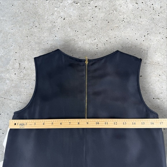 Kate Spade Jewell Gold Embellished Tank Black And White‎ Blouse Sz 2 - Picture 5 of 6